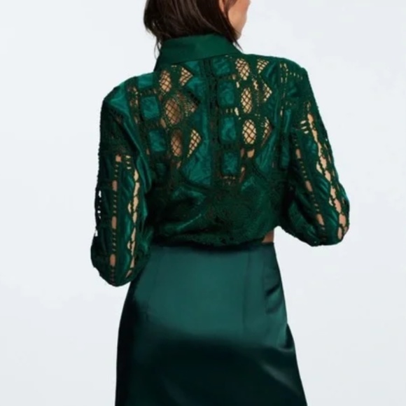 NWT Zara Satin-Effect High-Waisted Mini-Skirt - Picture 2 of 9